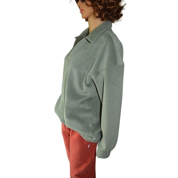 Mondetta Ladies Corduroy Fleece Pullover Sage Green Size Large Fall Loungewear - Picture 4 of 9